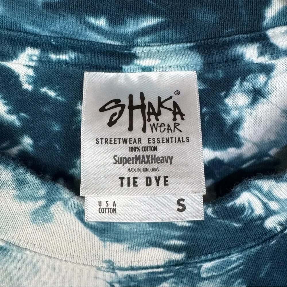 Shaka Wear Tie Dye Jesus Loves You Christian T-Shirt Top Blue Ice Dye